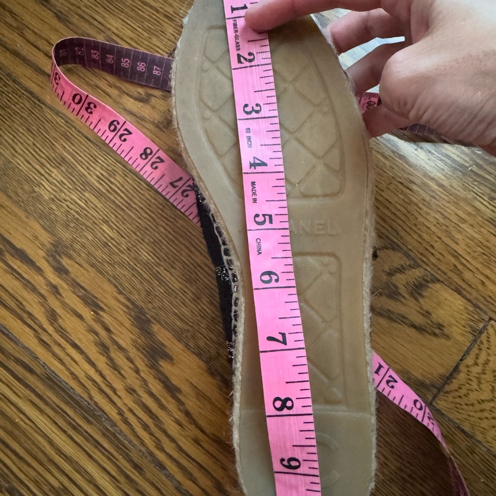 Chanel black tweed silver mettalic cc logo espadrilles - Picture 14 of 15